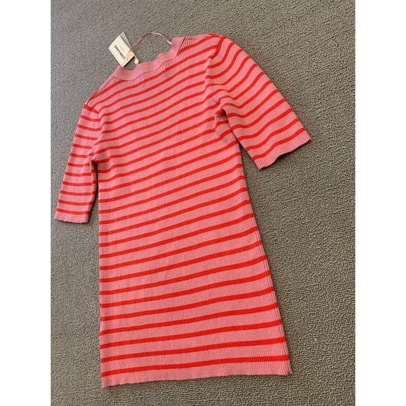 Storm & Marie Women's Large Pink Red Striped‎ Knit Blouse - Picture 11 of 12